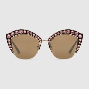 GUCCI Cat Eye Metal Sunglasses